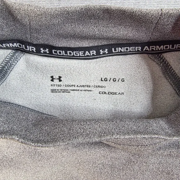 NWT Under Armour ColdGear Fitted Mock Base Layer Women's Large Charcoal Shirt - Picture 3 of 15